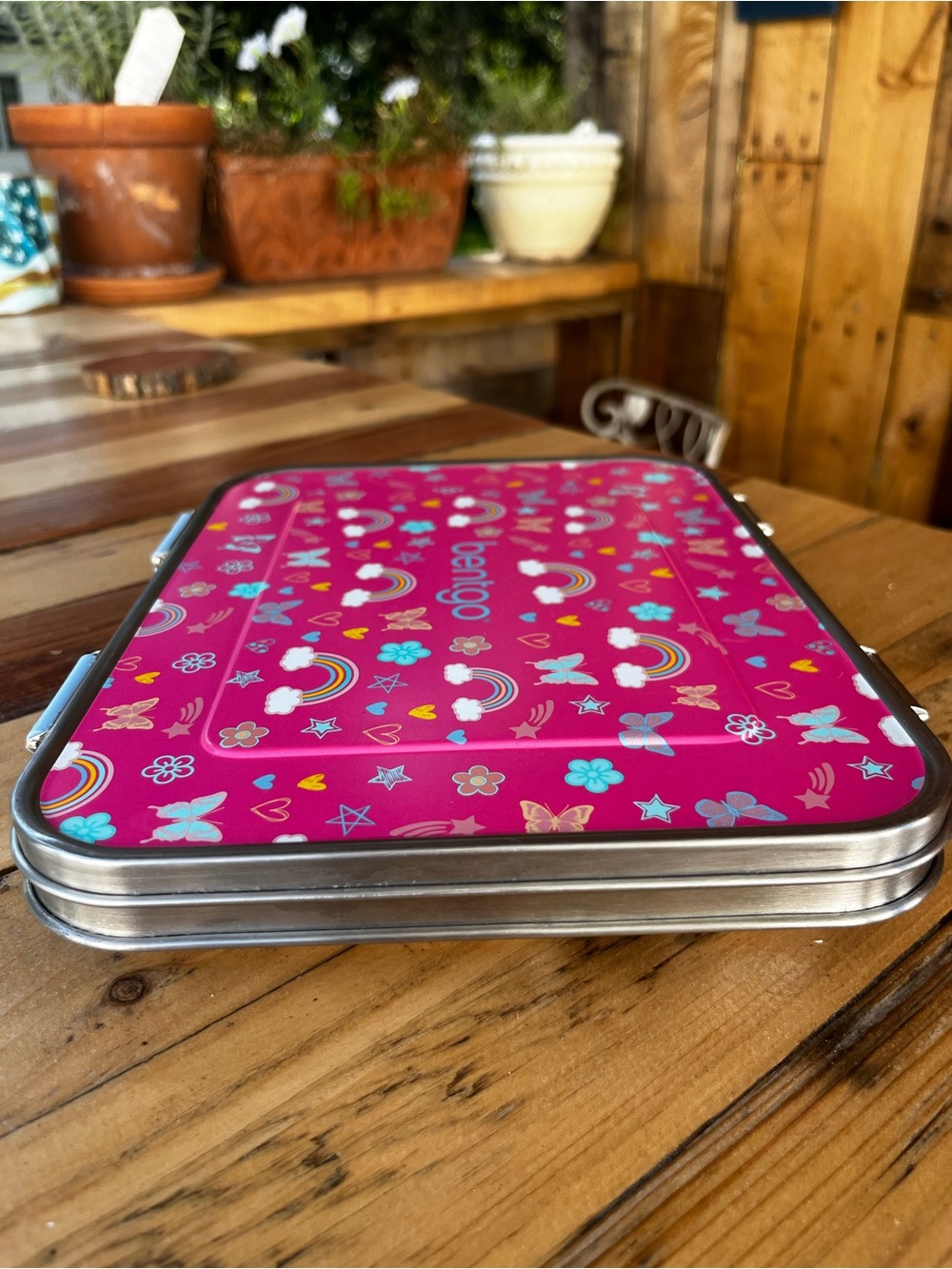 Bentgo Kids Stainless Steel Lunchbox - Rainbows & Butterflies LIKE NEW! - Picture 4 of 12
